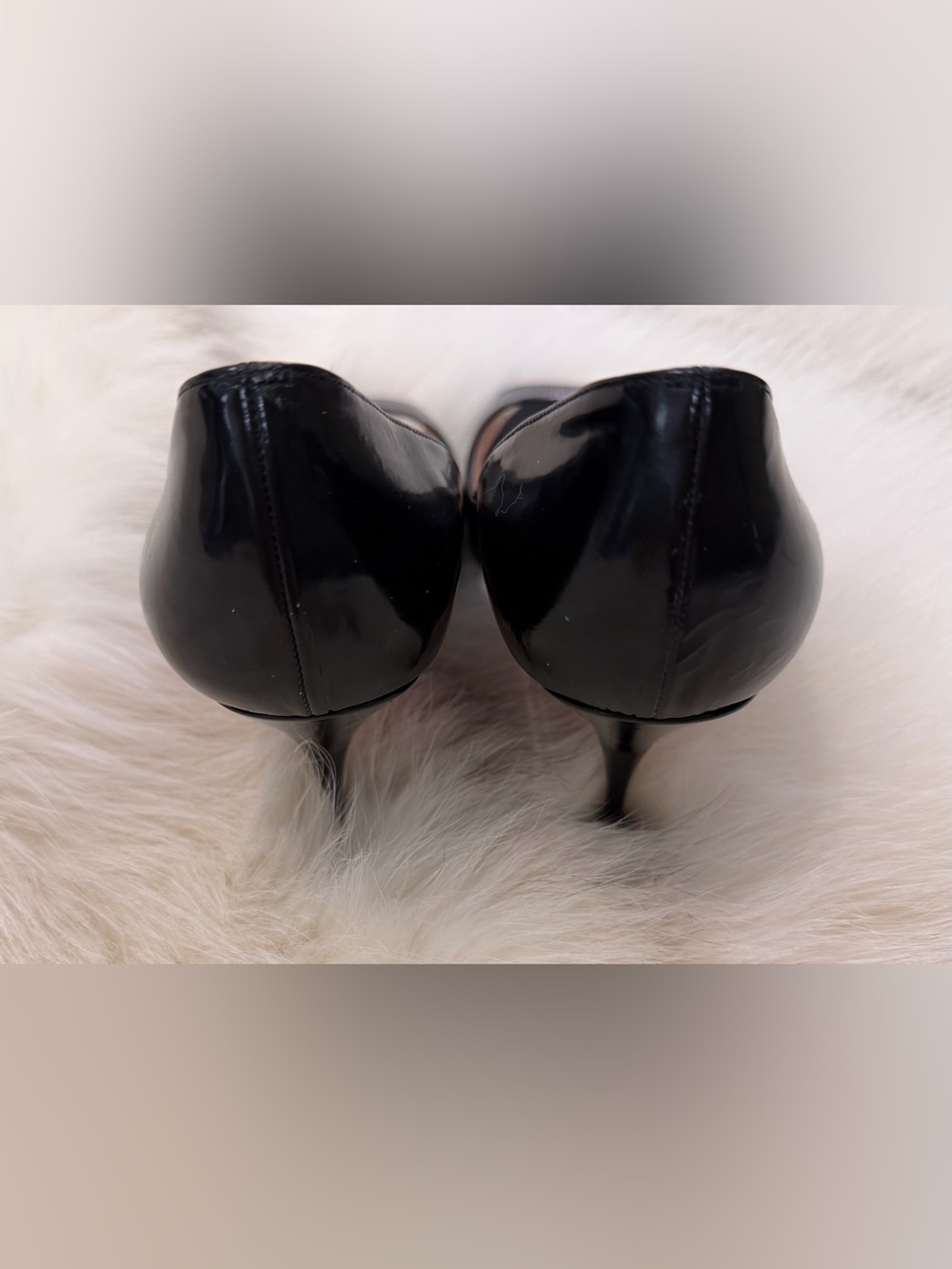 Christian Louboutin You You Black Patent Leather Peep Toe Pumps - 38.5 WORN ONCE - Picture 4 of 12